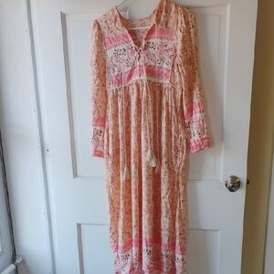Peach And Pink Small House dress Nap Dress
